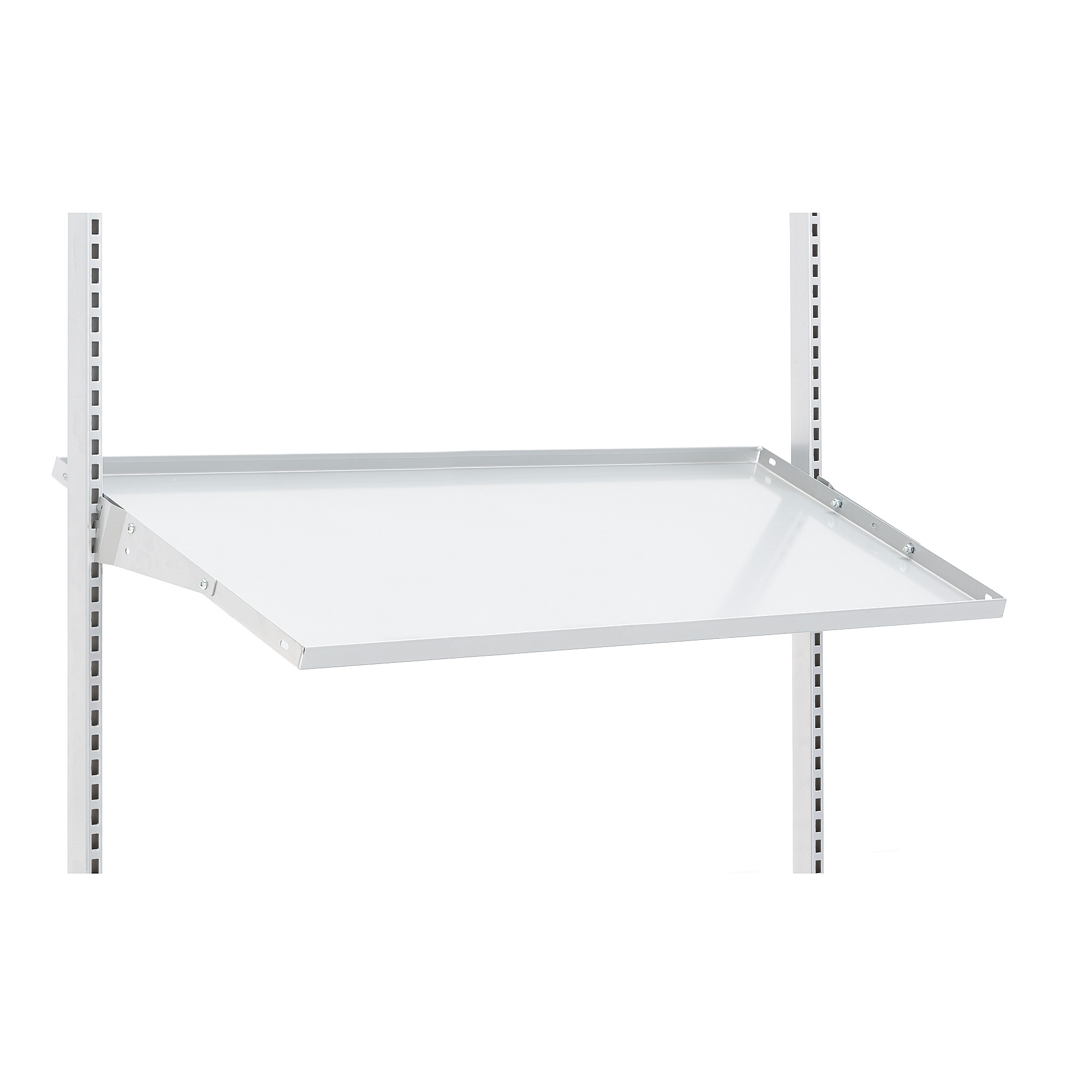 Angled Metal Shelf For Workbench Motion, Elfa Angled Solid Metal Shelves